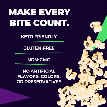 KUDO protein popcorn is keto friendly, gluten-free, and non-GMO
